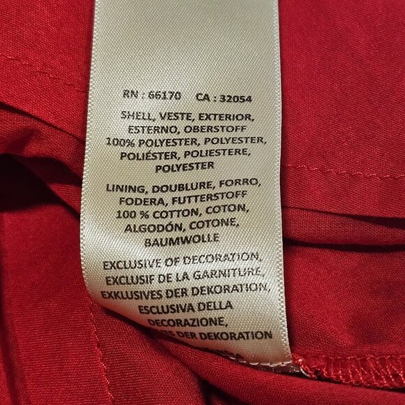 Maeve Anthropologie Embellished Top Blouse Women Size 12 Red Lined Chiffon - Picture 13 of 13
